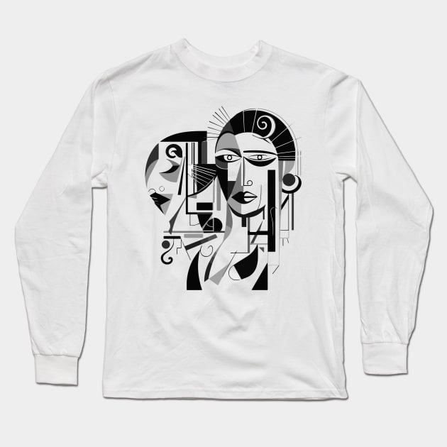 Cubist Woman Long Sleeve T-Shirt by n23tees